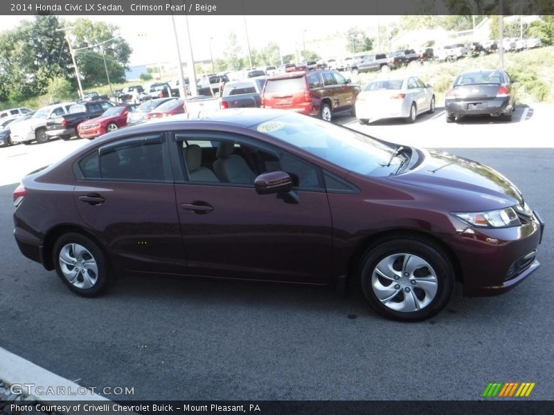Crimson Pearl / Beige 2014 Honda Civic LX Sedan