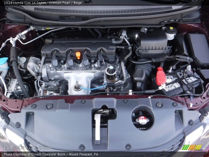 Crimson Pearl / Beige 2014 Honda Civic LX Sedan