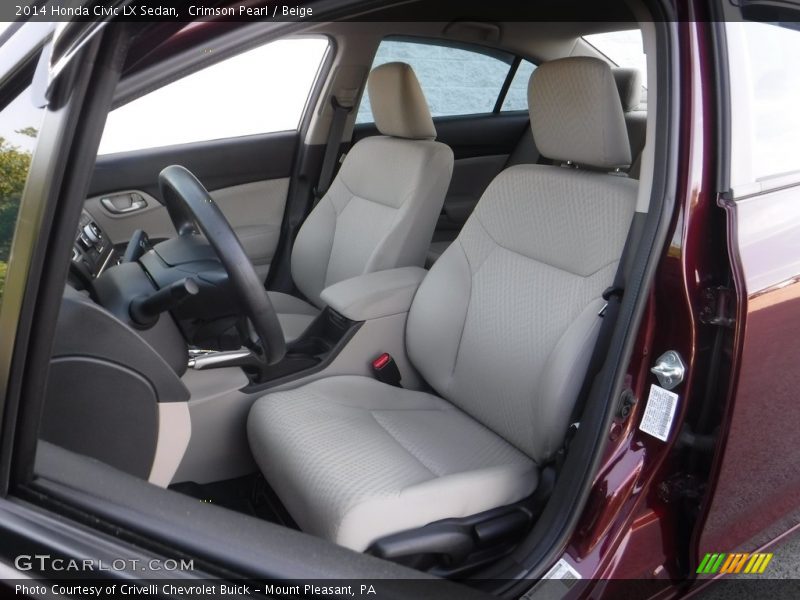 Crimson Pearl / Beige 2014 Honda Civic LX Sedan