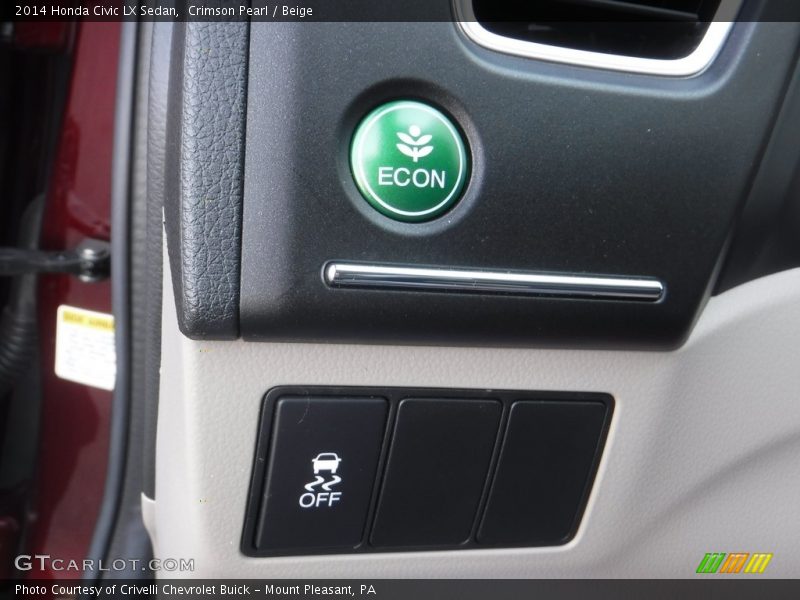 Crimson Pearl / Beige 2014 Honda Civic LX Sedan