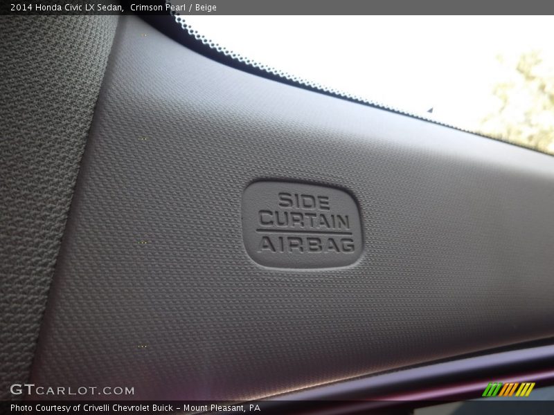 Crimson Pearl / Beige 2014 Honda Civic LX Sedan