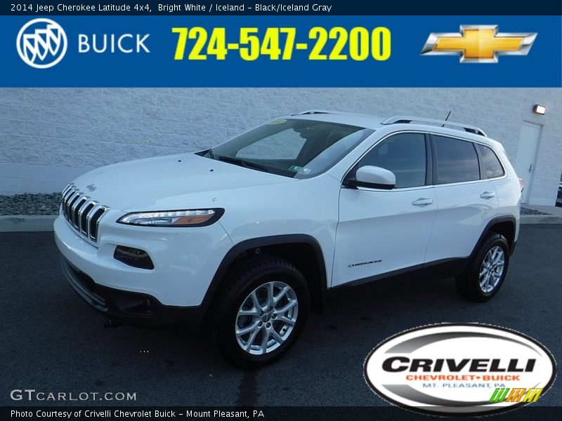 Bright White / Iceland - Black/Iceland Gray 2014 Jeep Cherokee Latitude 4x4