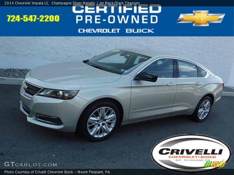Champagne Silver Metallic / Jet Black/Dark Titanium 2014 Chevrolet Impala LS