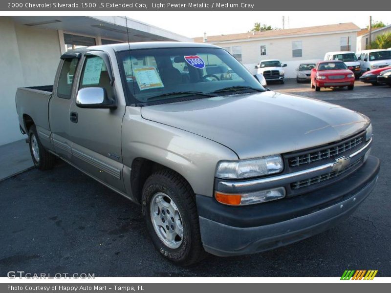 Light Pewter Metallic / Medium Gray 2000 Chevrolet Silverado 1500 LS Extended Cab