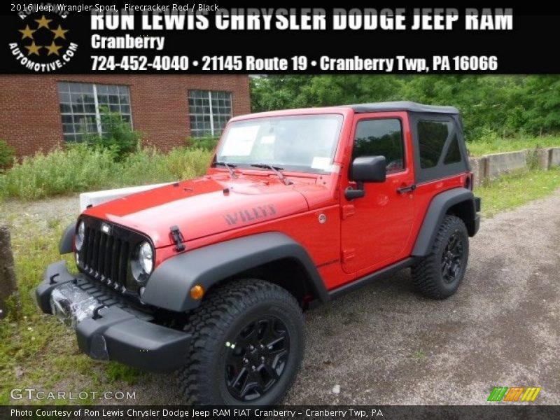 Firecracker Red / Black 2016 Jeep Wrangler Sport