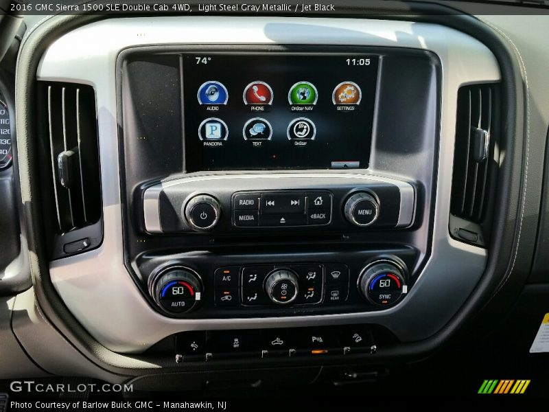 Light Steel Gray Metallic / Jet Black 2016 GMC Sierra 1500 SLE Double Cab 4WD