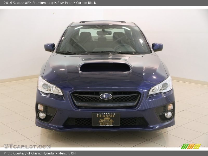 Lapis Blue Pearl / Carbon Black 2016 Subaru WRX Premium