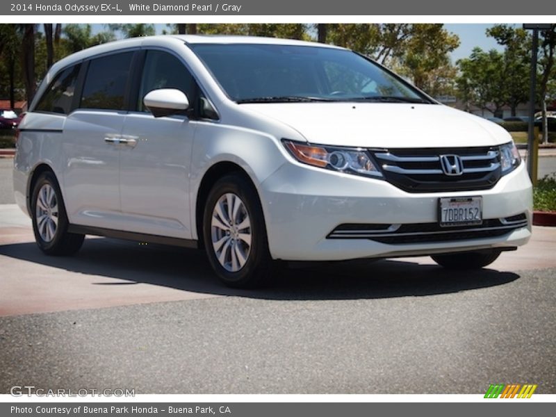 White Diamond Pearl / Gray 2014 Honda Odyssey EX-L