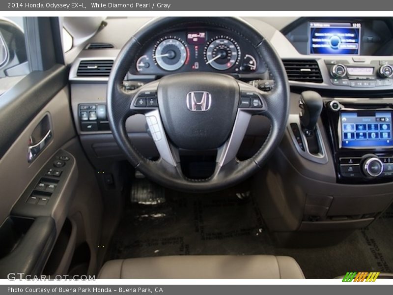 White Diamond Pearl / Gray 2014 Honda Odyssey EX-L