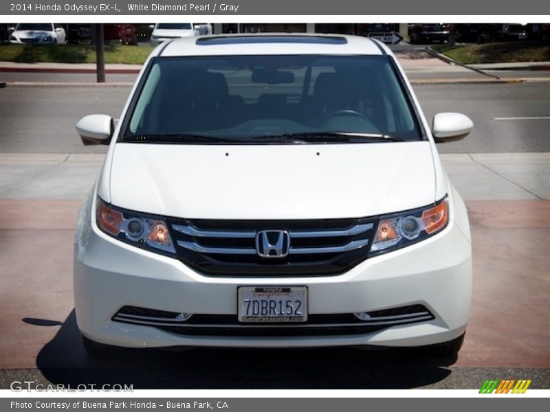 White Diamond Pearl / Gray 2014 Honda Odyssey EX-L
