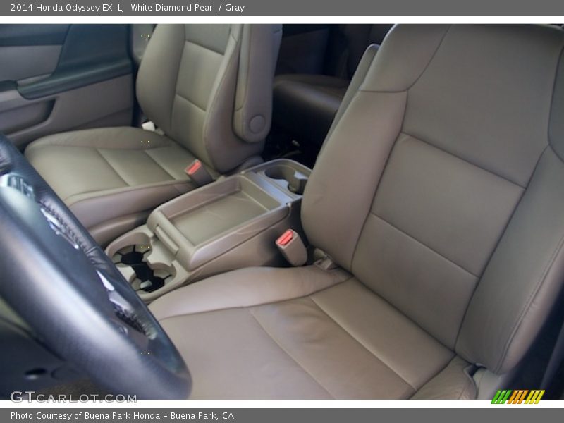 White Diamond Pearl / Gray 2014 Honda Odyssey EX-L
