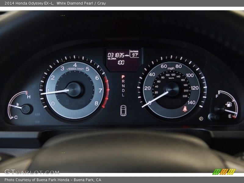 White Diamond Pearl / Gray 2014 Honda Odyssey EX-L