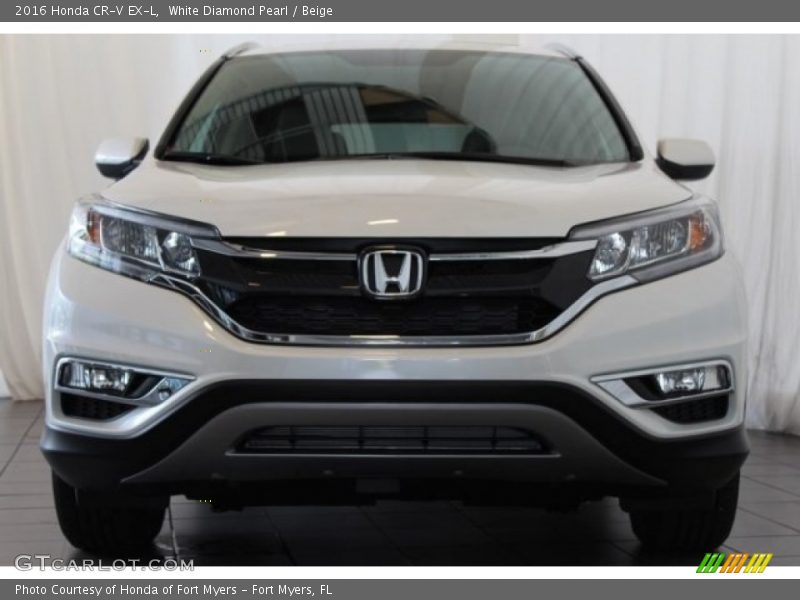 White Diamond Pearl / Beige 2016 Honda CR-V EX-L