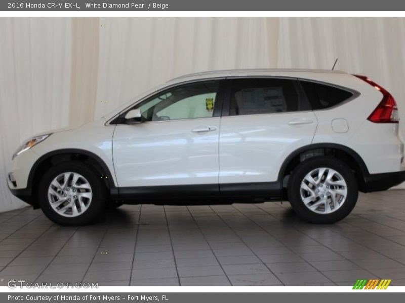 White Diamond Pearl / Beige 2016 Honda CR-V EX-L