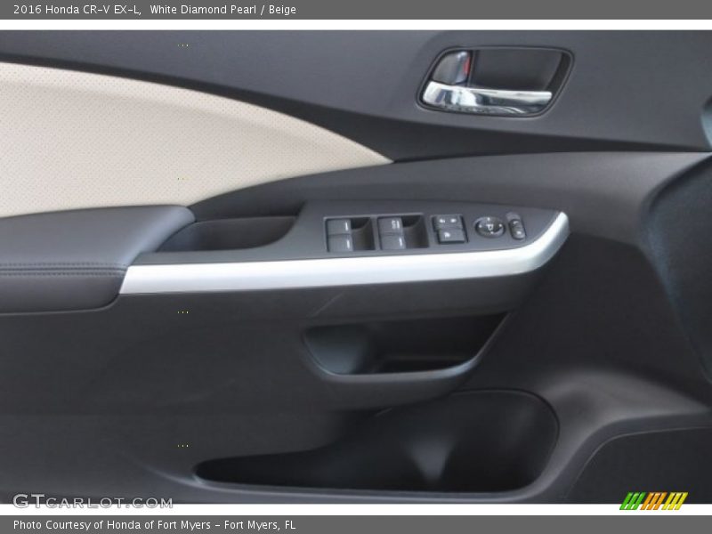 White Diamond Pearl / Beige 2016 Honda CR-V EX-L