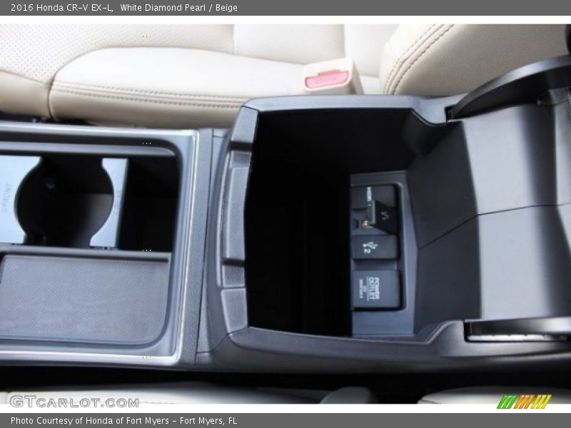 White Diamond Pearl / Beige 2016 Honda CR-V EX-L