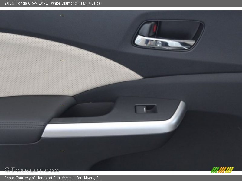 White Diamond Pearl / Beige 2016 Honda CR-V EX-L