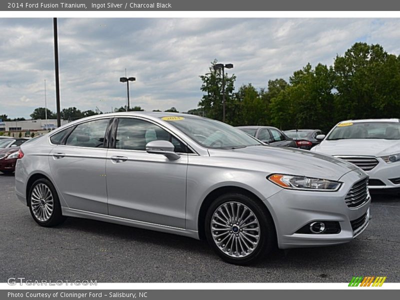 Ingot Silver / Charcoal Black 2014 Ford Fusion Titanium