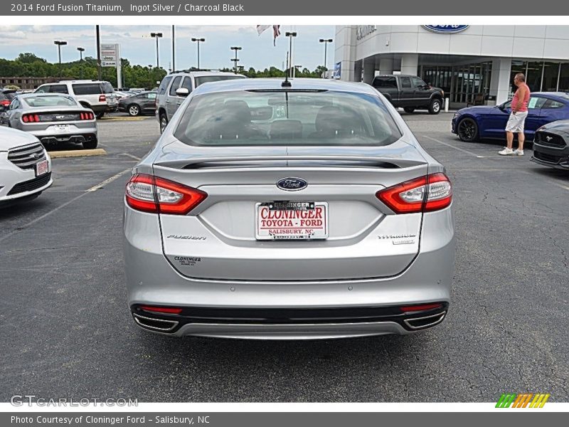 Ingot Silver / Charcoal Black 2014 Ford Fusion Titanium