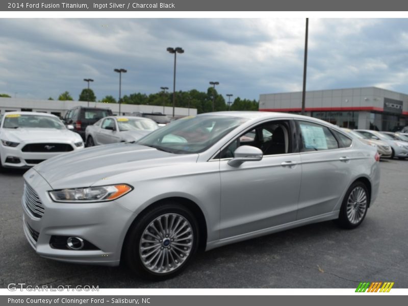 Ingot Silver / Charcoal Black 2014 Ford Fusion Titanium