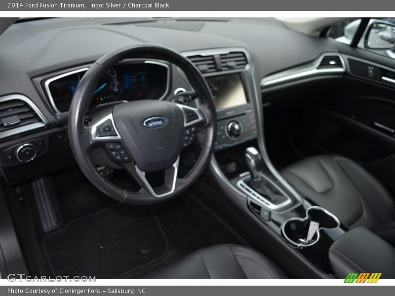 Ingot Silver / Charcoal Black 2014 Ford Fusion Titanium
