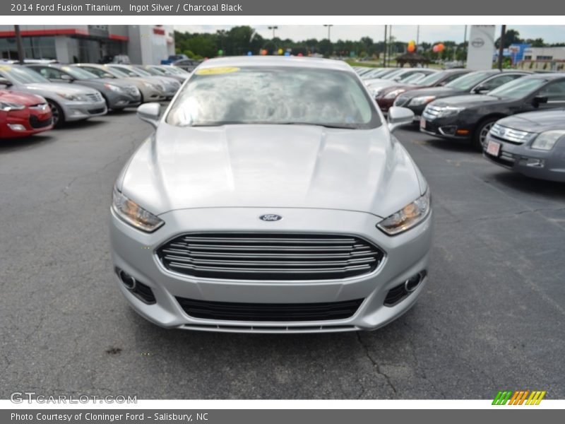 Ingot Silver / Charcoal Black 2014 Ford Fusion Titanium