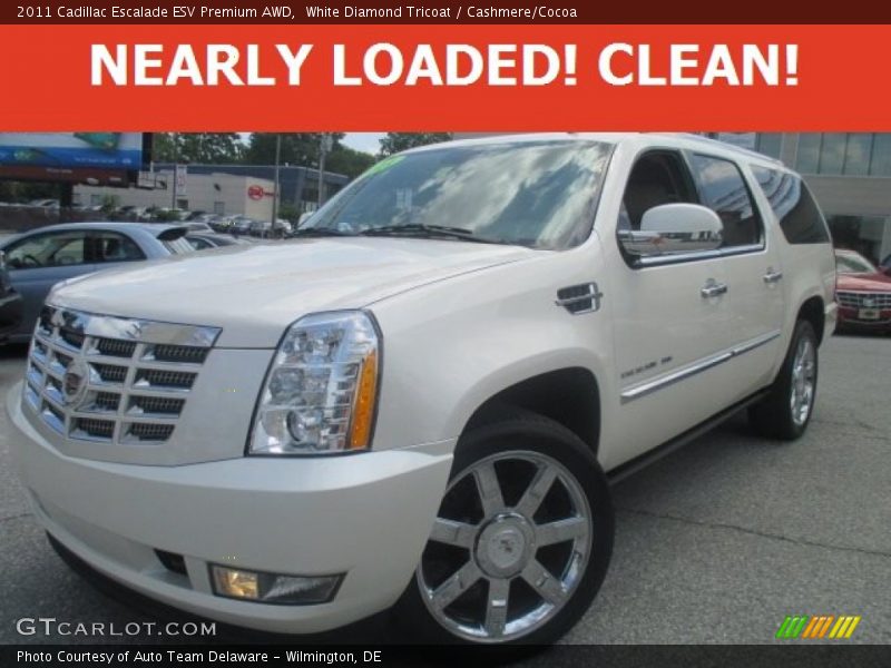 White Diamond Tricoat / Cashmere/Cocoa 2011 Cadillac Escalade ESV Premium AWD