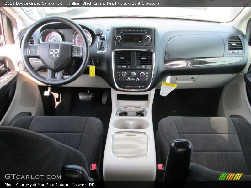 Brilliant Black Crystal Pearl / Black/Light Graystone 2013 Dodge Grand Caravan SXT