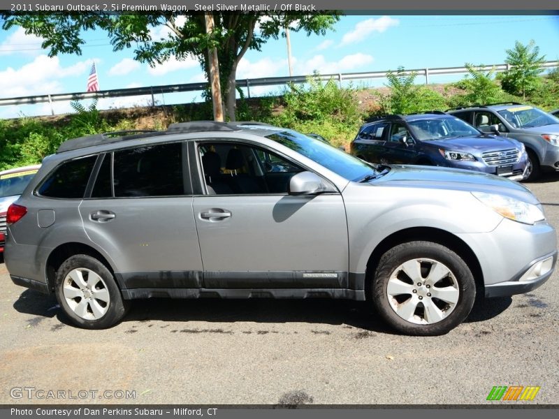 Steel Silver Metallic / Off Black 2011 Subaru Outback 2.5i Premium Wagon