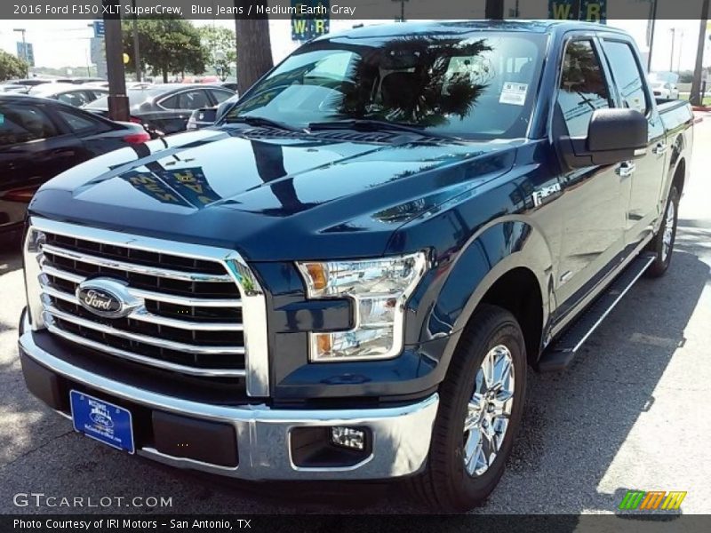 Blue Jeans / Medium Earth Gray 2016 Ford F150 XLT SuperCrew