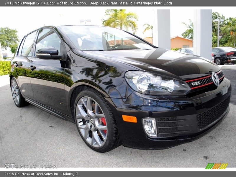 Deep Black Pearl Metallic / Interlagos Plaid Cloth 2013 Volkswagen GTI 4 Door Wolfsburg Edition