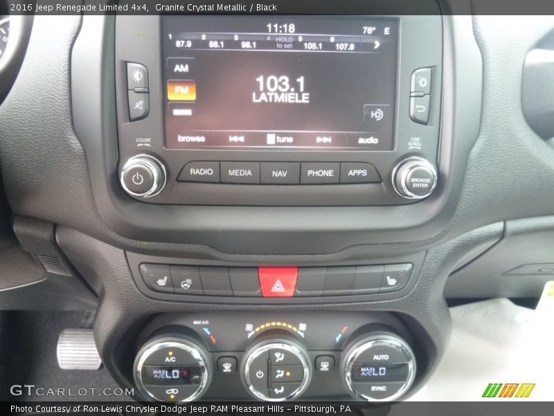 Granite Crystal Metallic / Black 2016 Jeep Renegade Limited 4x4