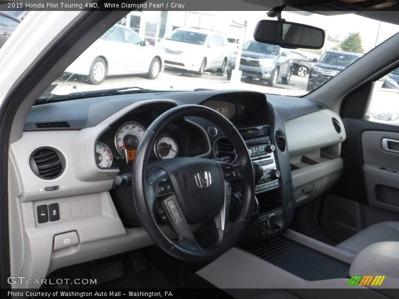 White Diamond Pearl / Gray 2015 Honda Pilot Touring 4WD