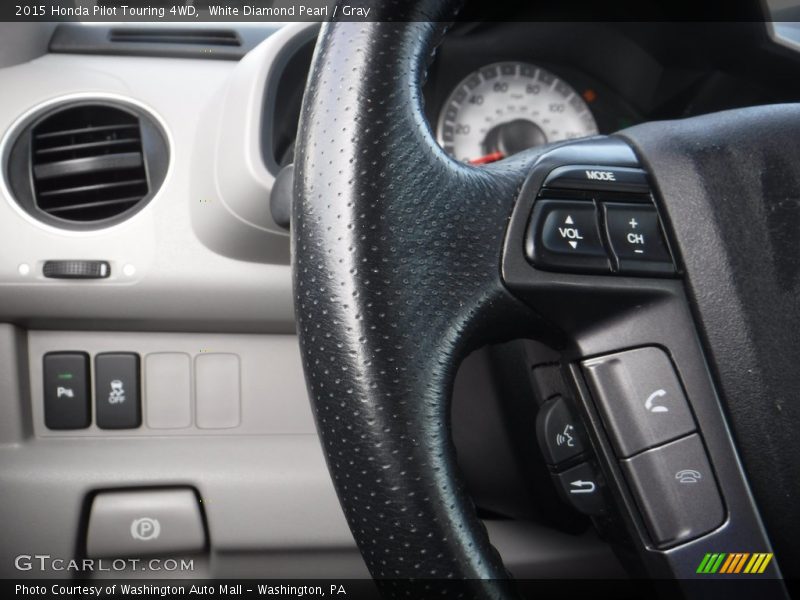 White Diamond Pearl / Gray 2015 Honda Pilot Touring 4WD