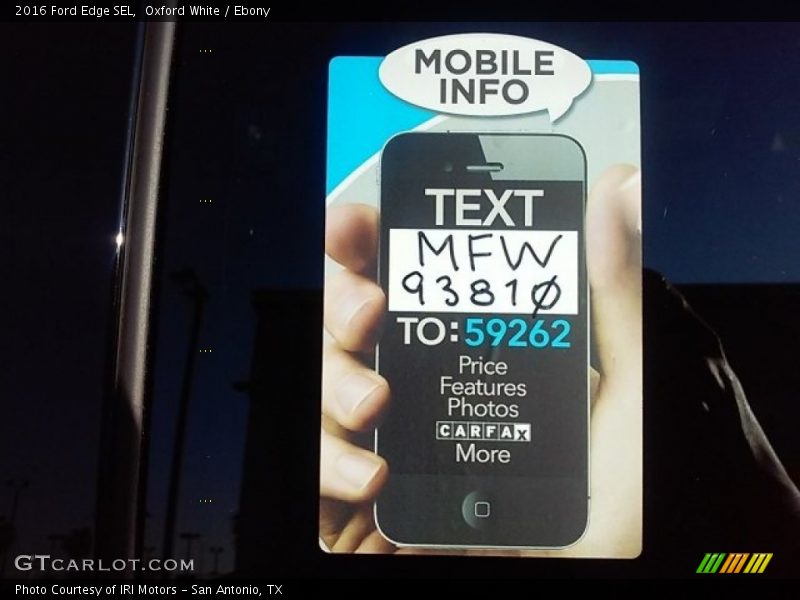 Oxford White / Ebony 2016 Ford Edge SEL