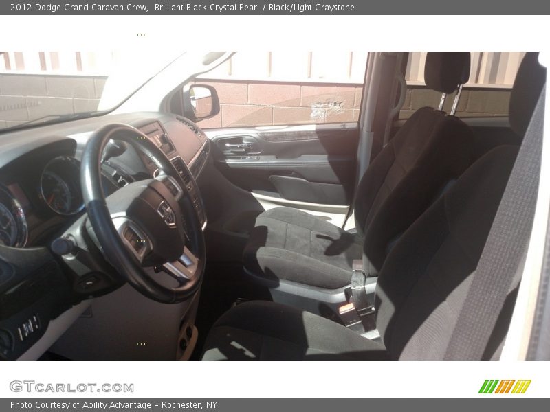 Brilliant Black Crystal Pearl / Black/Light Graystone 2012 Dodge Grand Caravan Crew