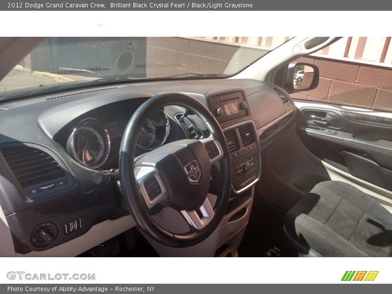 Brilliant Black Crystal Pearl / Black/Light Graystone 2012 Dodge Grand Caravan Crew