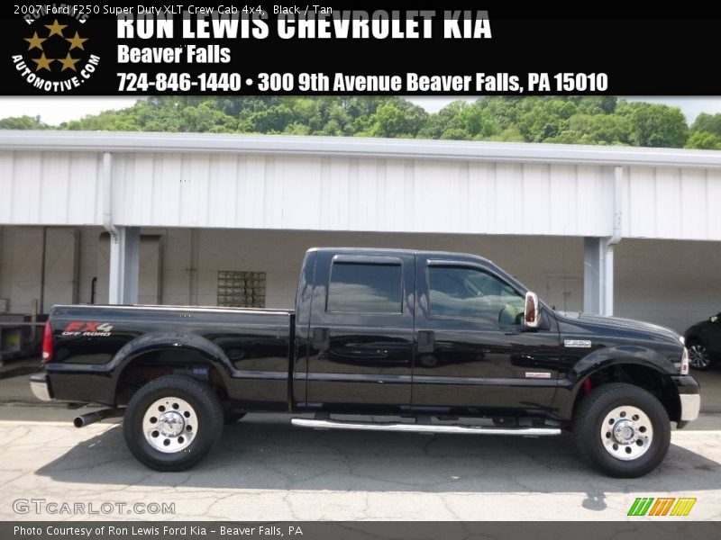 Black / Tan 2007 Ford F250 Super Duty XLT Crew Cab 4x4