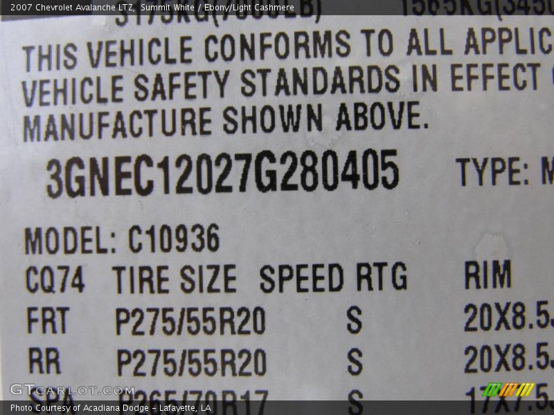 Summit White / Ebony/Light Cashmere 2007 Chevrolet Avalanche LTZ