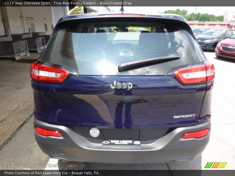 True Blue Pearl / Iceland - Black/Iceland Gray 2014 Jeep Cherokee Sport