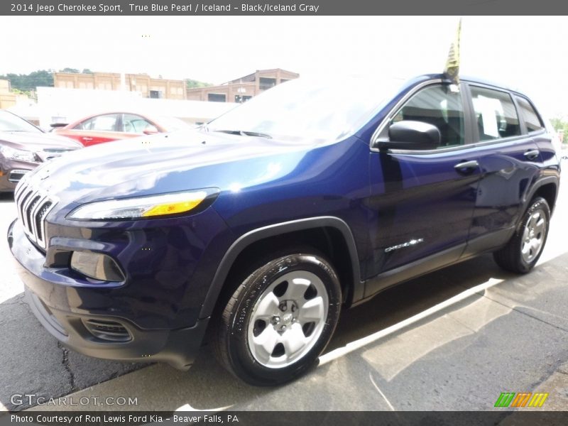 True Blue Pearl / Iceland - Black/Iceland Gray 2014 Jeep Cherokee Sport