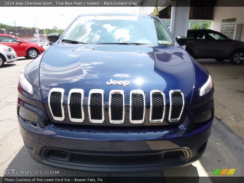 True Blue Pearl / Iceland - Black/Iceland Gray 2014 Jeep Cherokee Sport
