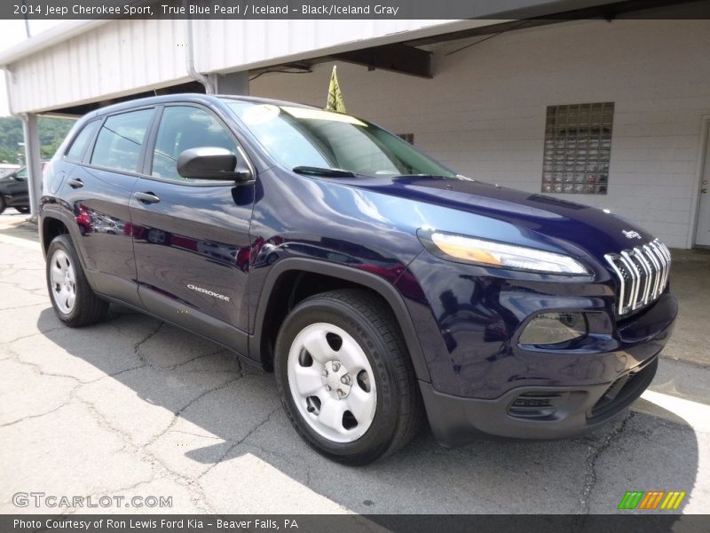 True Blue Pearl / Iceland - Black/Iceland Gray 2014 Jeep Cherokee Sport
