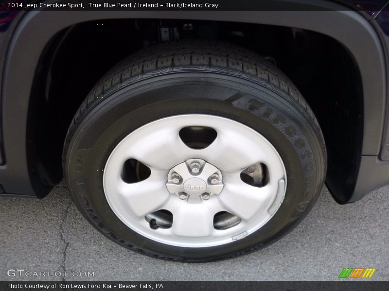 True Blue Pearl / Iceland - Black/Iceland Gray 2014 Jeep Cherokee Sport