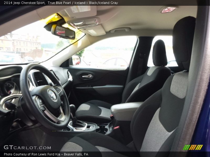 True Blue Pearl / Iceland - Black/Iceland Gray 2014 Jeep Cherokee Sport