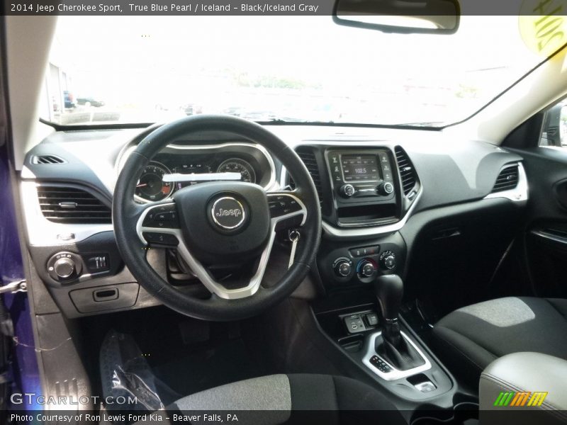 True Blue Pearl / Iceland - Black/Iceland Gray 2014 Jeep Cherokee Sport