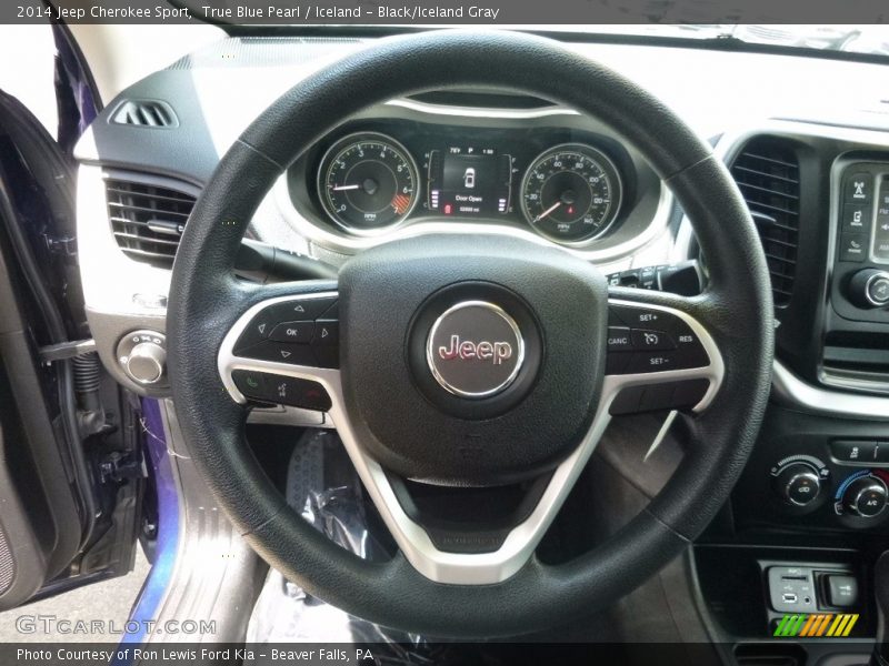True Blue Pearl / Iceland - Black/Iceland Gray 2014 Jeep Cherokee Sport