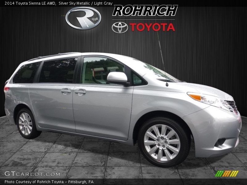 Silver Sky Metallic / Light Gray 2014 Toyota Sienna LE AWD