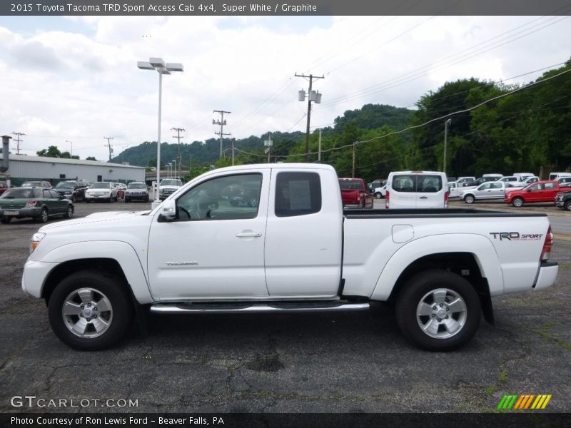 Super White / Graphite 2015 Toyota Tacoma TRD Sport Access Cab 4x4