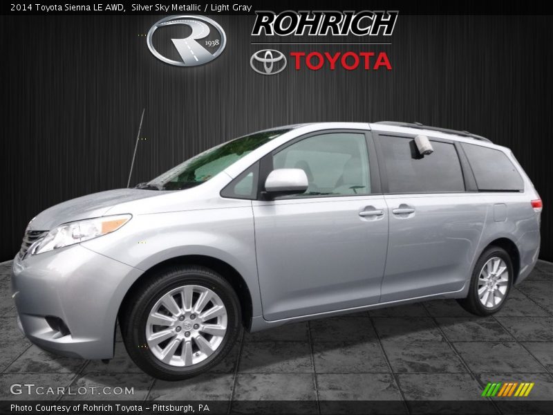 Silver Sky Metallic / Light Gray 2014 Toyota Sienna LE AWD
